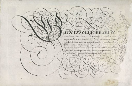 Writing specimen: Garde toy (...)