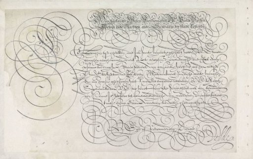 Design for a writing specimen: Highly Learned Sages (...)