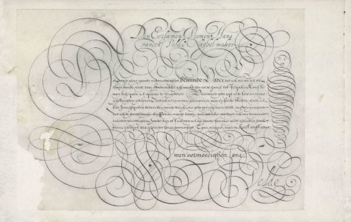 Design for a writing specimen: The honorable and virtuous Hans vanden Velde (...)