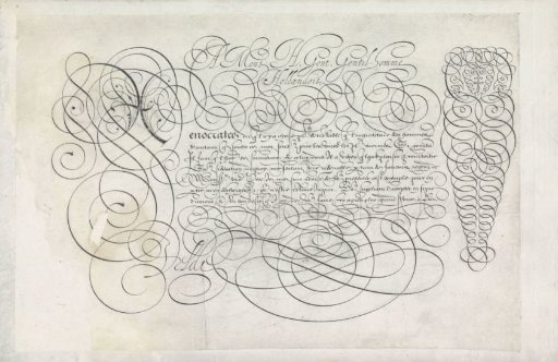Design for a writing specimen: To Mr. H. Gout (...)