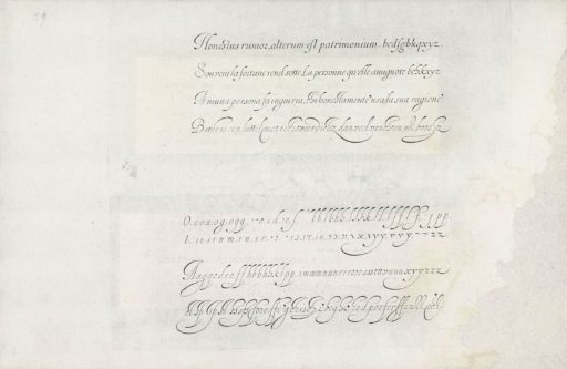 Two writing samples: the Italian letter