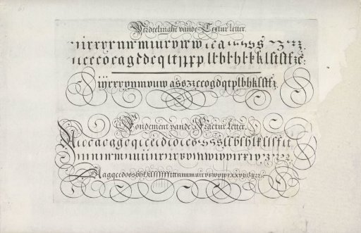 Two writing samples: textura and fraktur