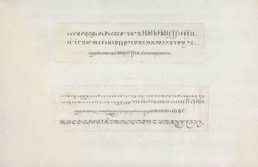 Two designs for writing samples: the bastard and the Dutch upright letter