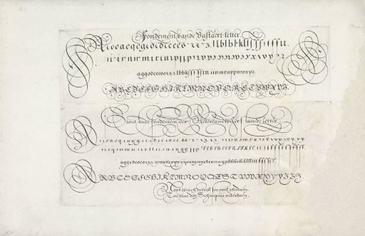 Two writing samples: the bastard and the Dutch upright letter