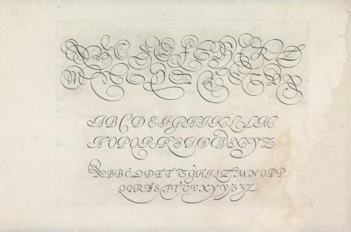 Writing sample: the alphabet three times in capitals