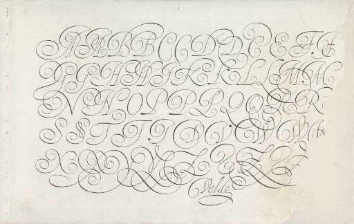 Writing sample: the alphabet in five lines of capitals