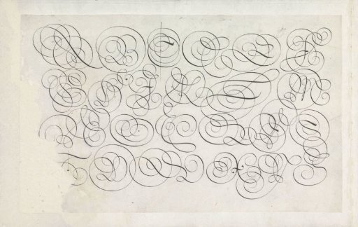 Design for a writing sample: the alphabet in four lines of capitals