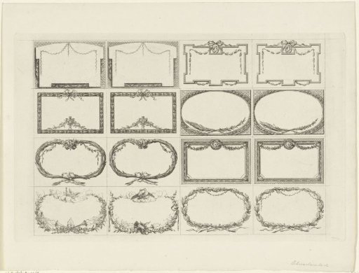 Sheet with Sixteen Different Cartouches