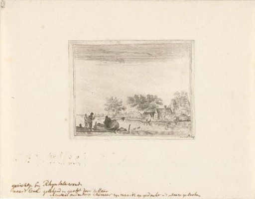River view with a rowing boat near Rijnsaterwoude