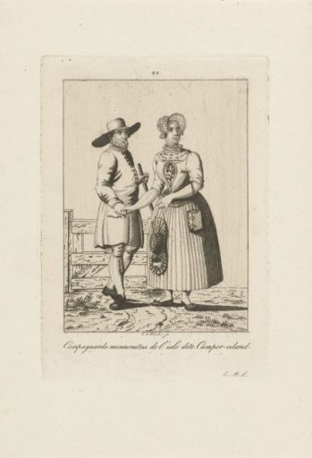 Man and woman in costume from Kampereiland
