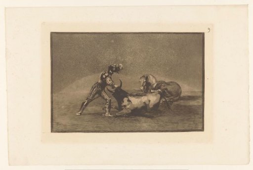 Spanish Knight Killing a Bull