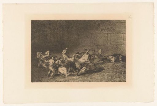 Picador Stabbing a Bull with a Lance