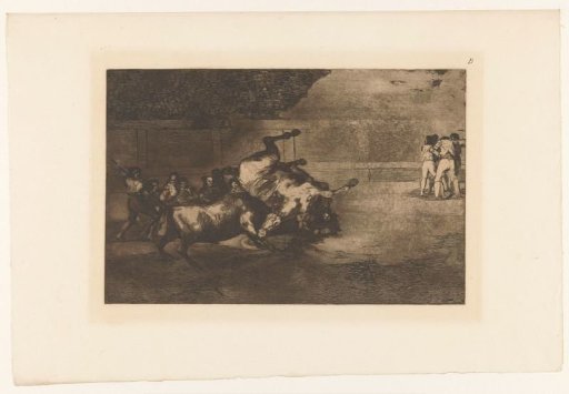 Horse Thrown Down by a Bull
