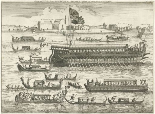 The Bucentaur surrounded by fourteen gondolas