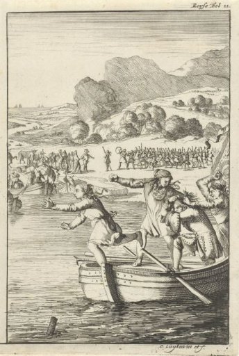 Cook of Marie-Catherine d'Aulnoy quarrels on a rowing boat with some girls from Biscay