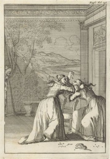 Fistfight between Donna Inez and Donna Isabella