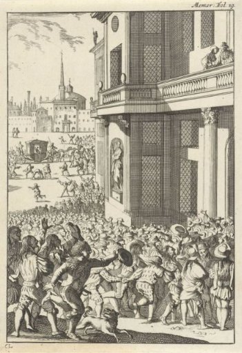 Great popular uprising in front of the palace in Madrid