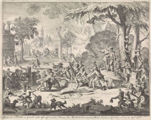 Riot in Tours where the corpse of a Protestant is mistreated, 1621