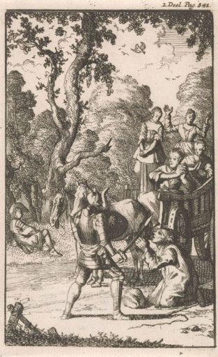 Don Clarazel Attacks a Peasant Transporting Four Women on His Wagon
