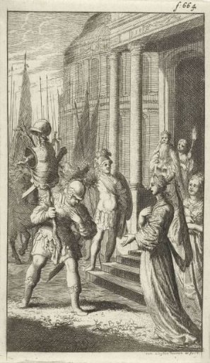 Poliarchus meets Queen Hyanisbe after his victory over Radirobanes