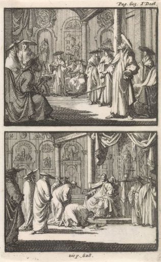 Cardinal Montalto Rises After Being Chosen as Pope and Throws Away His Cane / Cardinals Kiss the Foot of Pope Sixtus V