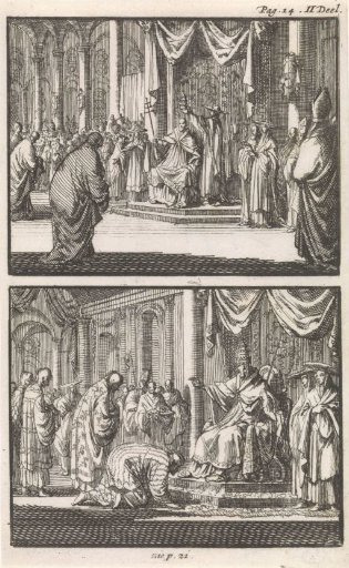 Pope Sixtus V Crowned with a Tiara / Japanese Envoys Greet Pope Sixtus V