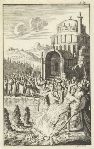 Alcidamis killed by flames rising from the water