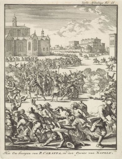 Giuseppe Caraffa killed during a riot in Naples, 1647