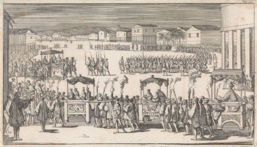 Grote optocht ter gelegenheid van de aankomst van kapitein Charles Swan op Mindanao