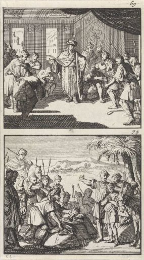 Jozef ontvangt zijn broers / Jozefs beker gevonden in de graanzak van Benjamin