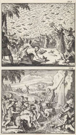 Quails in the Wilderness / Moses Striking Water from the Rock