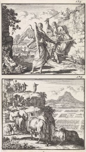 Balaam and the Angel / Balaam with King Balak on the Top of the Mountain