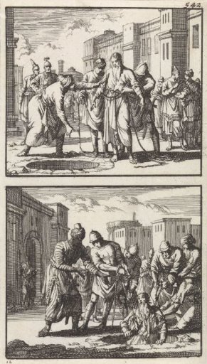 Jeremiah is thrown into a pit / Jeremiah drawn out of the pit