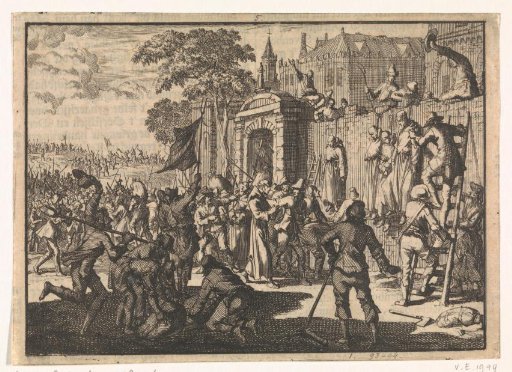 Monks from a monastery near Linz are hanged on the walls of their monastery during the Peasants' War, 1596