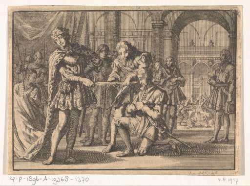 Fear of James I, King of England, of a sword during the knighting of Kenelm Digby, ca. 1623