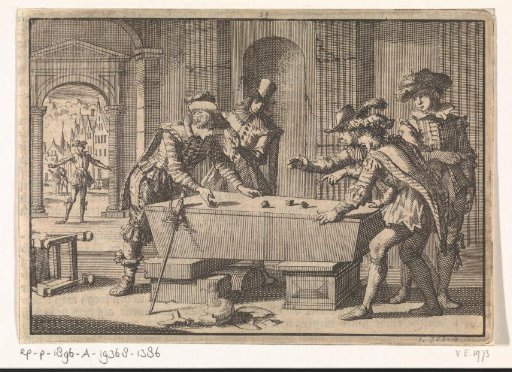 Footmen gamble on the coffin of the Duke of Luynes, 1621