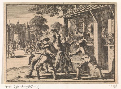 Houses of the Counter-Remonstrants in Schoonhoven are attacked and smeared with filth, 1617