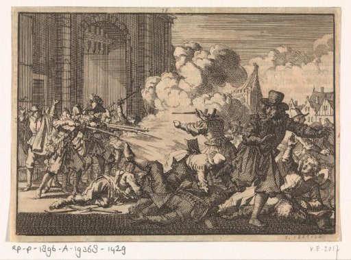Riot in Rotterdam following the arrest of a Remonstrant preacher, 1621