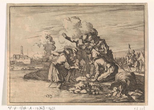 In the besieged Bergen op Zoom a Spanish soldier's wife was killed by a cannonball, her child was however born alive, 1622