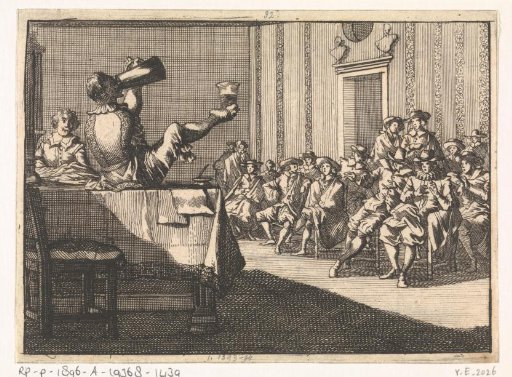 In Ingolstadt a man without arms holds a beer jug and a glass with his toes, 1628