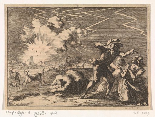 During a severe thunderstorm the powder tower of Rheinberg explodes, 1636