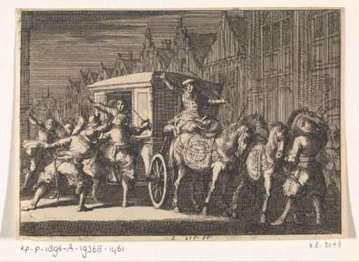 In Paris the carriage of the Duke of Beaufort is attacked at night, 1650