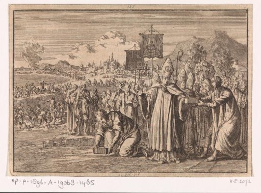 Archbishop of Toulouse lays the first stone for the lock in the canal between the Atlantic Ocean and the Mediterranean Sea, 1667