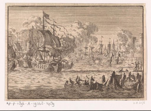 In the harbour of the Norwegian Bergen, Dutch merchant ships are attacked by the English, 1665