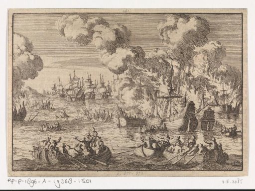 Dutch merchant fleet is destroyed in the Vlie by English fire ships, 1666