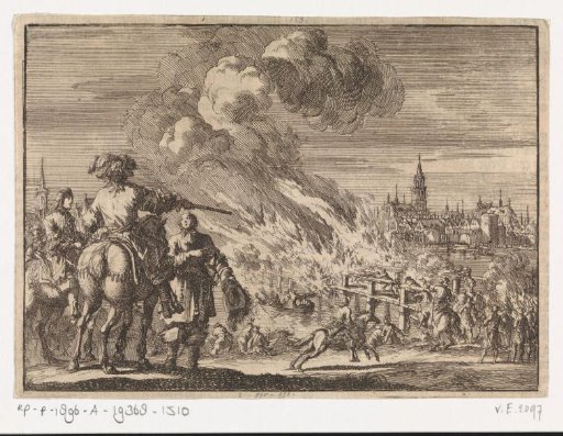 Louis II of Bourbon-Condé has the bridge of Strasbourg burned, 1672