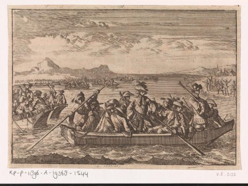 Waldensians expelled from Savoy return in boats across Lake Geneva to their country, 1689