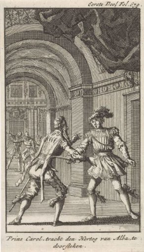 Don Carlos attempts to murder the Duke of Alba