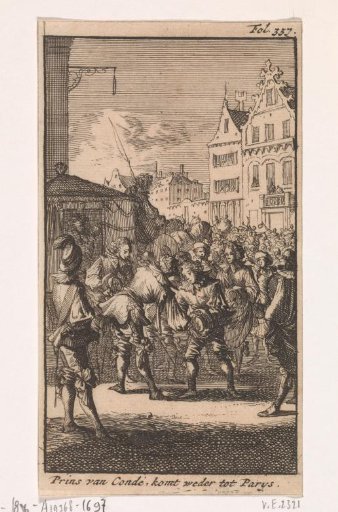 Louis II de Bourbon, Prince of Condé, is welcomed by the Parisians after his release, 1651