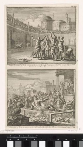 Christians in Tyre Being Spared by the Lions and the Martyrdom of Saint Lawrence